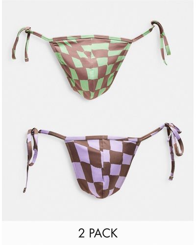 ASOS 2 Pack Thong With Side Ties - Multicolor