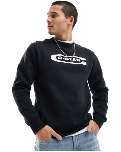 G-Star RAW Sweat à logo rétro - Bleu