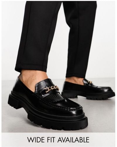 ASOS Loafers With Chunky Sole And Snaffle Detail - Black