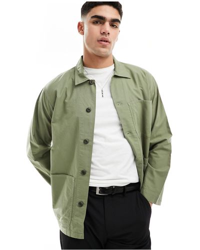 Polo Ralph Lauren Surchemise oxford classique oversize surteinte avec poche plaquée et logo - sauge - Vert