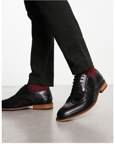 Office Zapatos derby s con 4 ojales y detalle - Negro