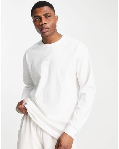 Nike Premium essentials - t-shirt oversize épais à manches longues - Blanc