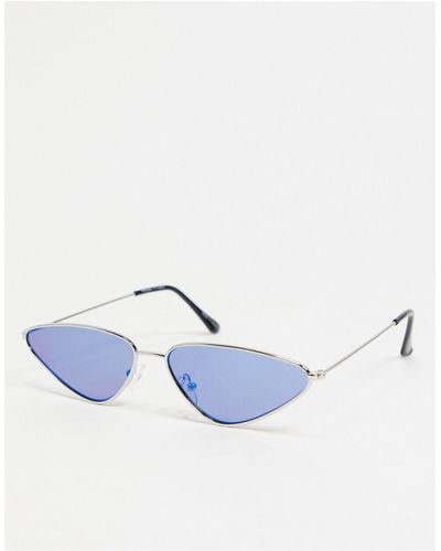 Pieces Angled Cat Eye Sunglasses - Metallic