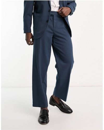 New Look Relaxed Fit Suit Pants - Blue