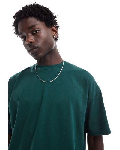 ASOS Oversized Heavyweight T-shirt Pocket Detail - Green