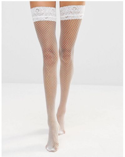 Ann Summers Lace Top Fishnet Hold Ups - Multicolour