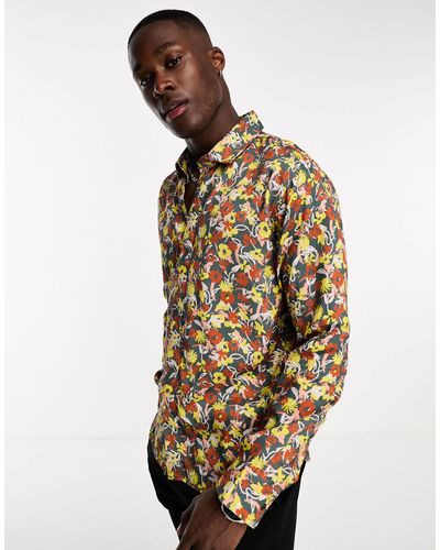 Bolongaro Trevor Overhemd Met Lange Mouwen En Bloemenprint - Naturel