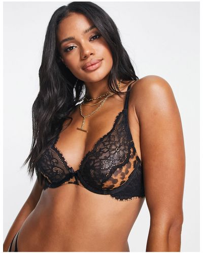 Hunkemöller X nyakim gatwech - evie - reggiseno scollo profondo non imbottito - Nero