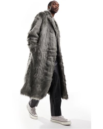 ASOS Asos Deisgn Oversized Long Faux Fur Coat - White