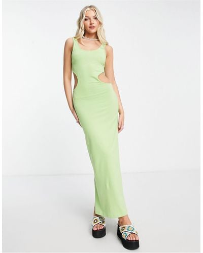 Weekday Lina - vestito color lime con cut-out - Verde