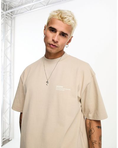 Dr. Denim Miller - t-shirt oversize beige con logo piccolo - Neutro