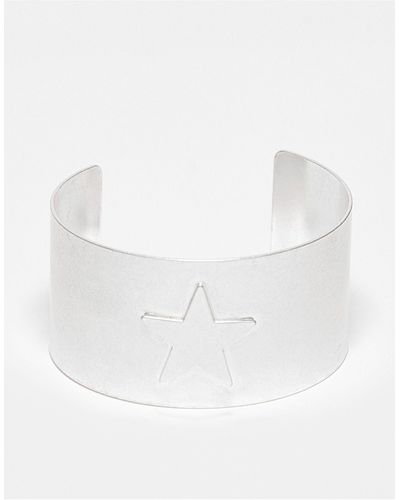 Reclaimed (vintage) Unisex Bangle With Star - White