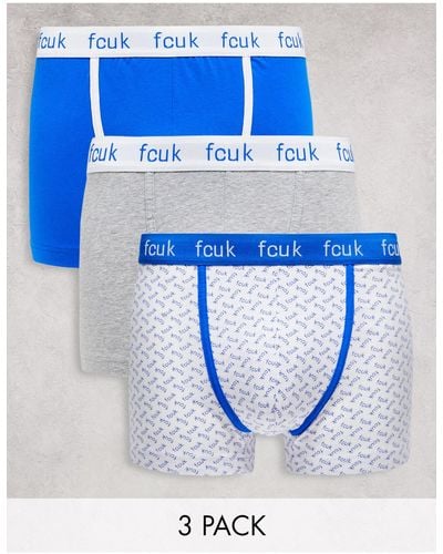 French Connection 3 Pack Boxers - Blue