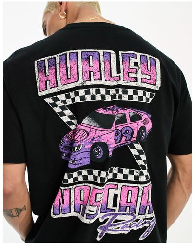 Hurley Nascar - T-shirt Met Print Op - Zwart