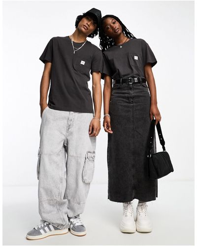 Lee Jeans Workwear capsule - t-shirt unisexe décontracté avec poche à étiquette logo - délavé - Noir