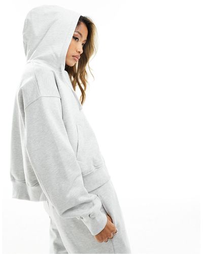 The Couture Club Emblem Relaxed Zip Through Hoodie - White