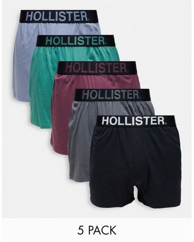 Hollister Colour Run - Set Van 5 Ruimvallende Boxershorts Met Tailleband Met Logo - Meerkleurig