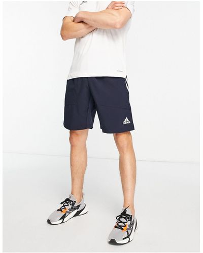 adidas Originals Adidas - Training - Train Icons - Short Met Logo - Blauw