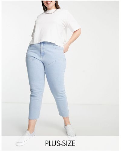 Urban Bliss Plus – jeans mit sattelnaht und geradem bein - Blau