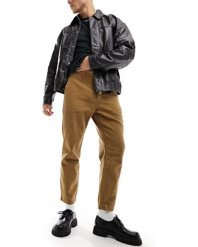 AllSaints Sleid - pantaloni affusolati marrone chiaro - Nero