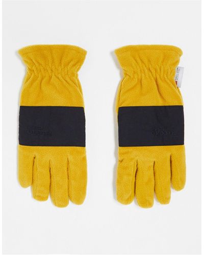 SELECTED – fleece-handschuhe mit blockfarbendesign - Gelb