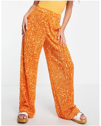 Monki Relaxed Trousers - Orange