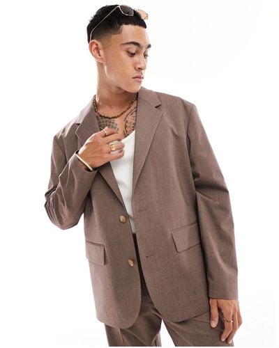 ASOS Relaxed Suit Jacket - Brown