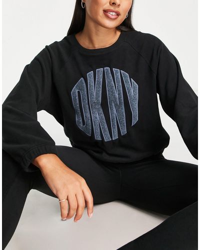 DKNY Ensemble confort avec pull à grand logo et legging - Noir