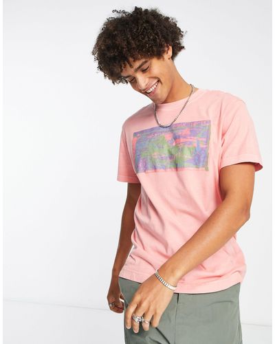 Weekday Camiseta extragrande con estampado gráfico - Rosa