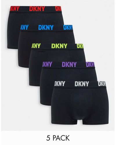 DKNY Scottsdale - confezione da 5 paia di boxer aderenti neri - Blu