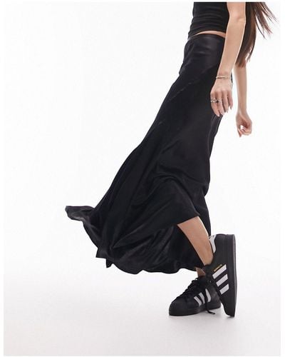 TOPSHOP Fishtail Midi Skirt - Black