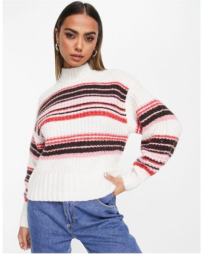 Monki Fluffy Knitted Sweater - Red