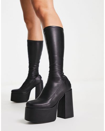 Nokwol Emmie Platform Knee Boots - Black