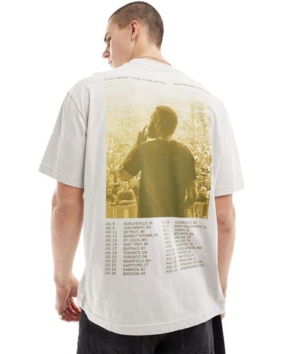 Bershka T-shirt avec imprimé post malone au dos - écru - Neutre