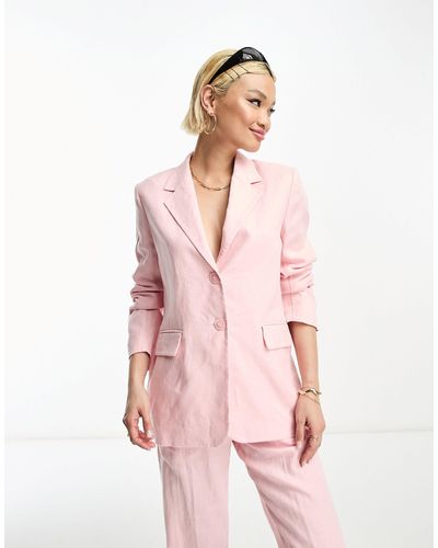 & Other Stories Co-ord Linen Blazer - Pink