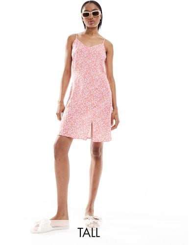 Vero Moda Cami Mini Dress With Split - Pink
