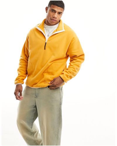 ASOS – oversize-sweatshirt aus polar-fleece - Gelb