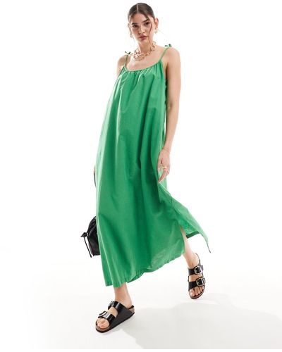 JJXX Linen Blend Maxi Dress - Green