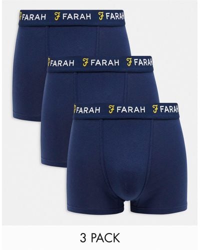 Farah Aveleer 3 Pack Boxers - Blue