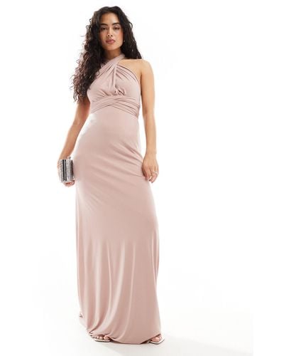 TFNC London Bridesmaids Multiway Maxi Dress - Pink