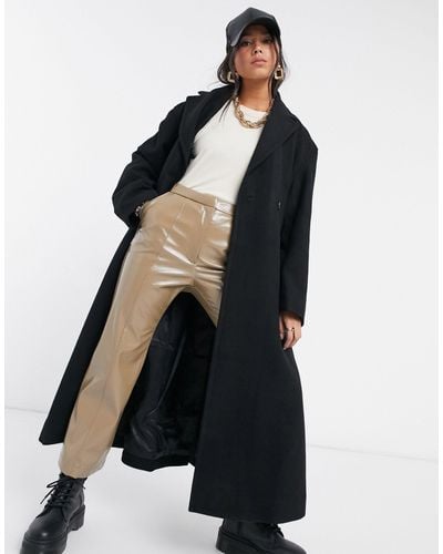 Weekday Sanne Longline Tailored Wool Coat - Black
