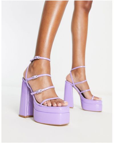 EGO Exclusive Mavery Strappy Platform Heel Sandals - Purple