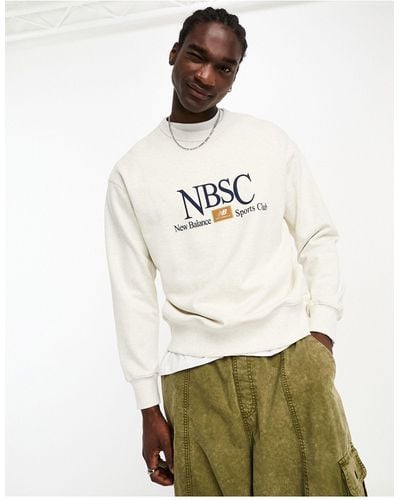 New Balance Atheltics Nb Sports Club - Sweater Met Ronde Hals - Naturel