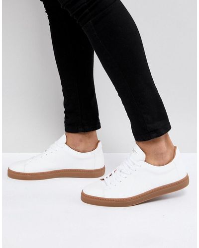 SELECTED Sneakers In White Leather With Gum Sole
