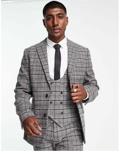 ASOS Super Skinny Wool Mix Suit Jacket - Gray