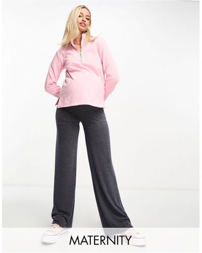 Mama.licious Mamalicious Maternity Over The Bump Wide Leg Trousers - Pink