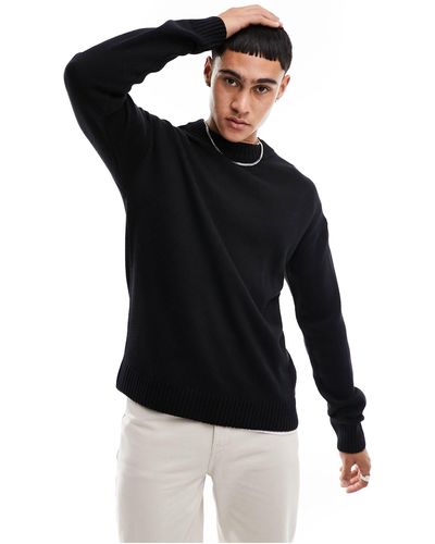 Jack & Jones Essentials Knitted Sweater With Drop Shoulder - Black