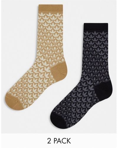adidas Originals Aop Trefoil 2-pack Socks - Black