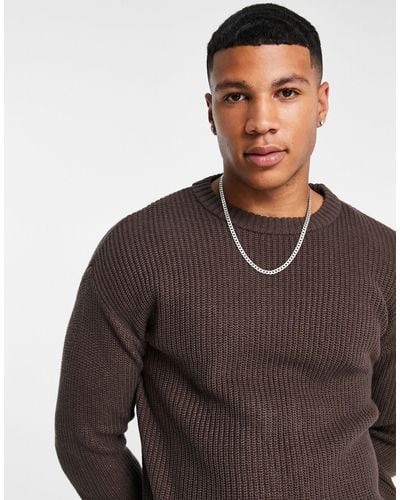 Jack & Jones Originals Oversized Ribbed Sweater - Brown