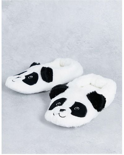 Loungeable Panda-pantoffels - Wit
